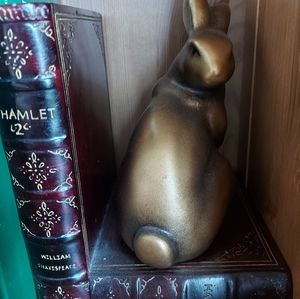 Solid Brass Bunny Bookends